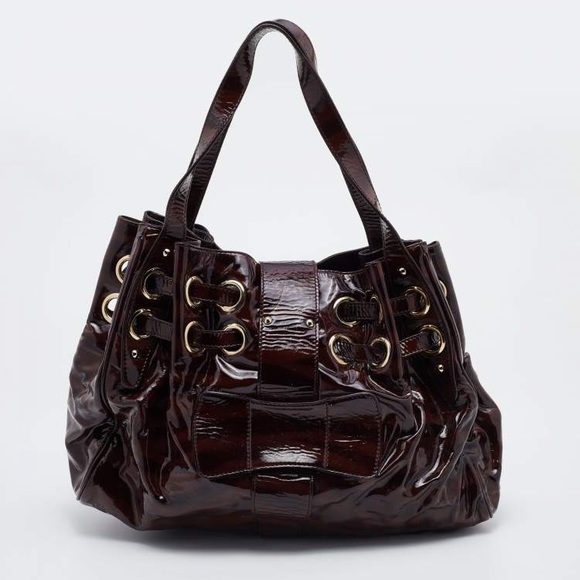 Authentic PreLoved Jimmy Choo Brown Zebra Print Patent Leather Shoulder Bag - Picture 5 of 8